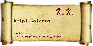 Knipl Koletta névjegykártya
